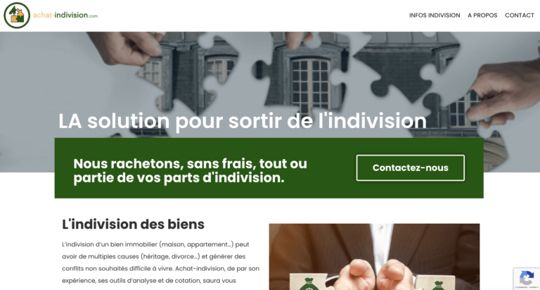 Site de Achat-indivision.com créé par Agence Cobalt