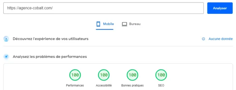 Google Page Speed de Cobalt